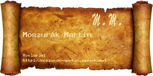 Moszurák Martin névjegykártya