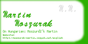 martin moszurak business card